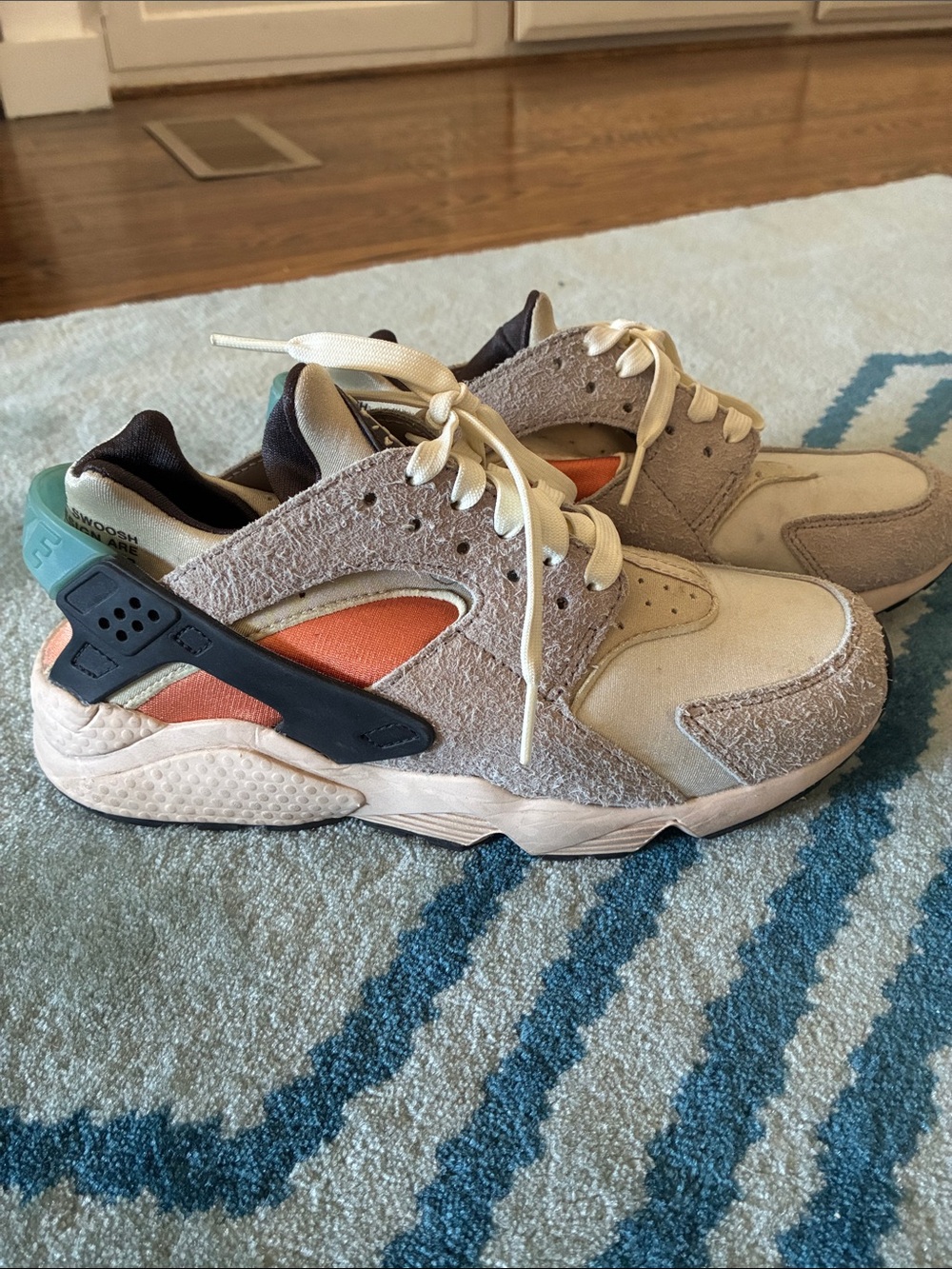 Nike Huarache Sneakers in Beige and Orange